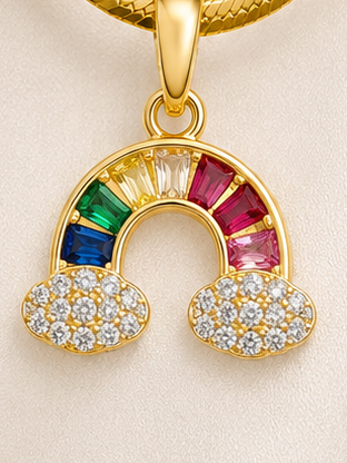 Rainbow Antitarnish Pendant Chain